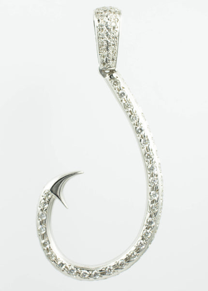 diamond fish hook jewelry 14 Kt White Gold Fish Hook Diamond Charm – NY Style Jewelry®
