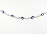 14 Kt White Gold Sapphire & Diamond Set