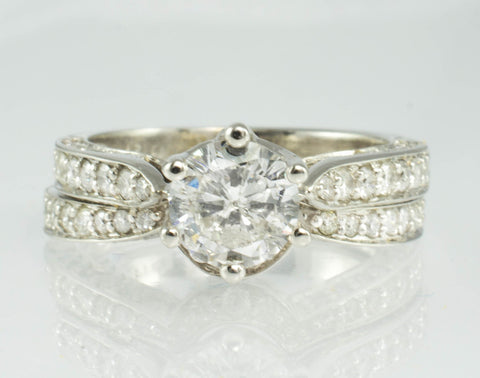 14 Kt White Gold Diamond Wedding Ring Set