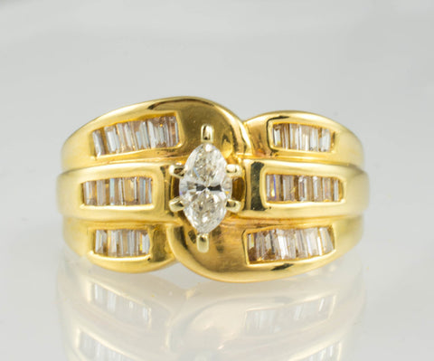 14 Kt Yellow Gold Diamond Ring