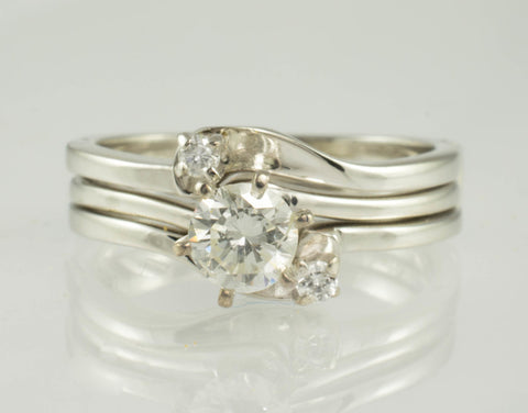 14 Kt White Gold Diamond Wedding Set