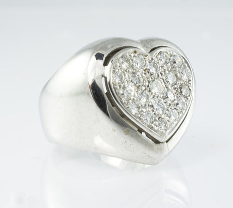 18Kt White Gold Heart Ladies' Ring