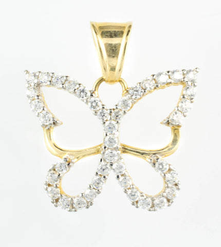 14 Kt Yellow Gold C/Z Butterfly Charm