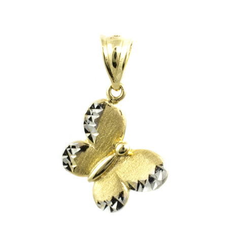 14 KT Two Tone Gold Butterfly Charm