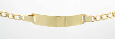 14 Kt Yellow Gold Lightweight Curb Child ID Bracelet