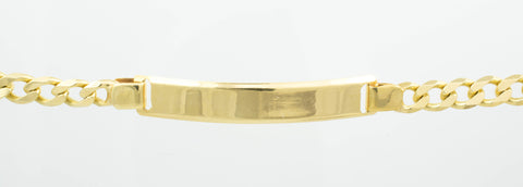 14 Kt Yellow Gold Hammer Child ID Bracelet