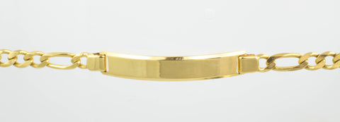 14 Kt Yellow Gold Figaro Child ID Bracelet