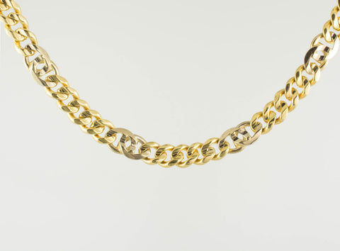 14 Kt Gold Two-Tone Italian Men's Bracelet