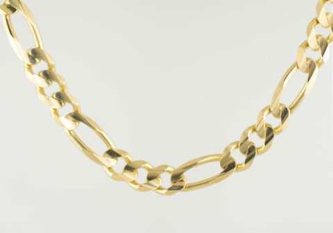 14 Kt Yellow Gold Figaro Italian Men's Bracelet