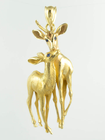 10 Kt Yellow Gold C/Z Deer Charm