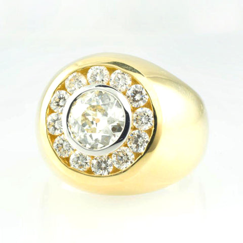 14 Kt Yellow Gold Custom Men's Diamond Ring
