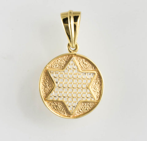 14 Kt Two Tone Gold Star of David
