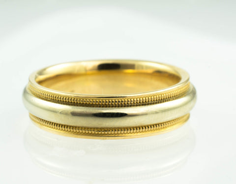 14 Kt Two Tone Gold Wedding Band