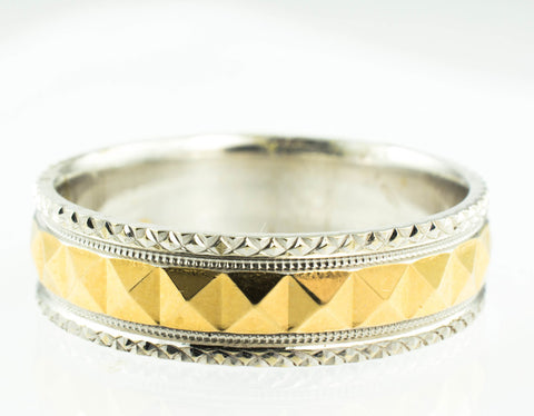 14 Kt Two Tone Gold Band