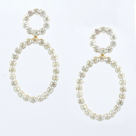 14 Kt Yellow Gold Diamond Ladies' Earrings
