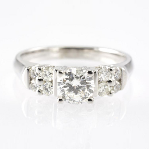 14 Kt White Gold Engagement Diamond Ring