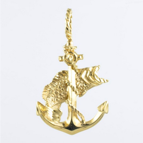14 Kt White Gold Fish Hook Diamond Charm – NY Style Jewelry®