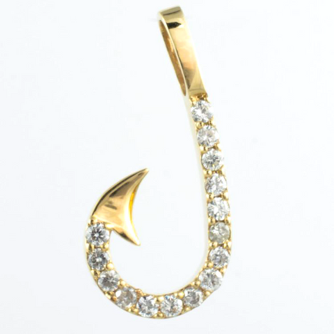 diamond fish hook jewelry 14 Kt Yellow Gold Fish Hook Diamond Charm – NY Style Jewelry®