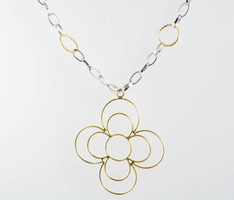 14 Kt White & Yellow Gold Italian Necklace