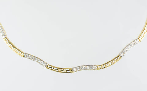 14 Kt Two Tone Gold C/Z Necklace