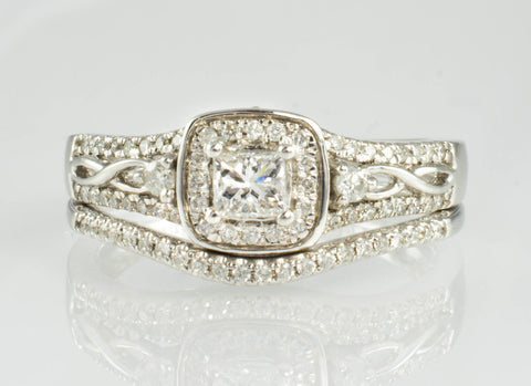 14 Kt White Gold Diamond Ring Set