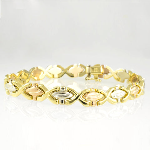 14 Kt Tricolor Gold Ladies' Bracelet